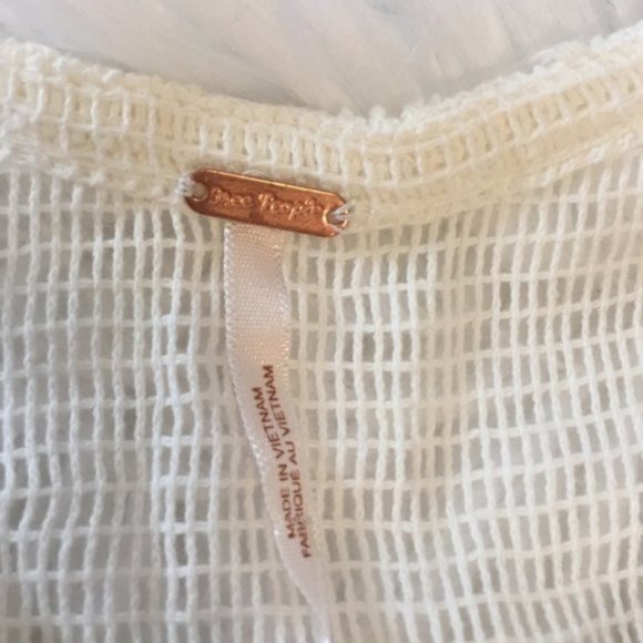 Free People NWT XS White Sleeveless Flounce Top - Picture 6 of 6